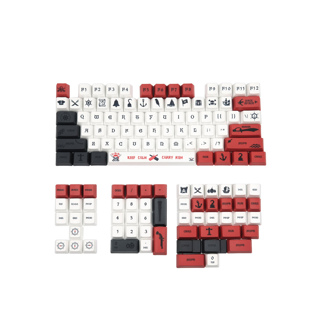 131 Keys Pirate Keycap Set OEM Profile PBT Sublimation Keycaps voor mechanisch toetsenbord
