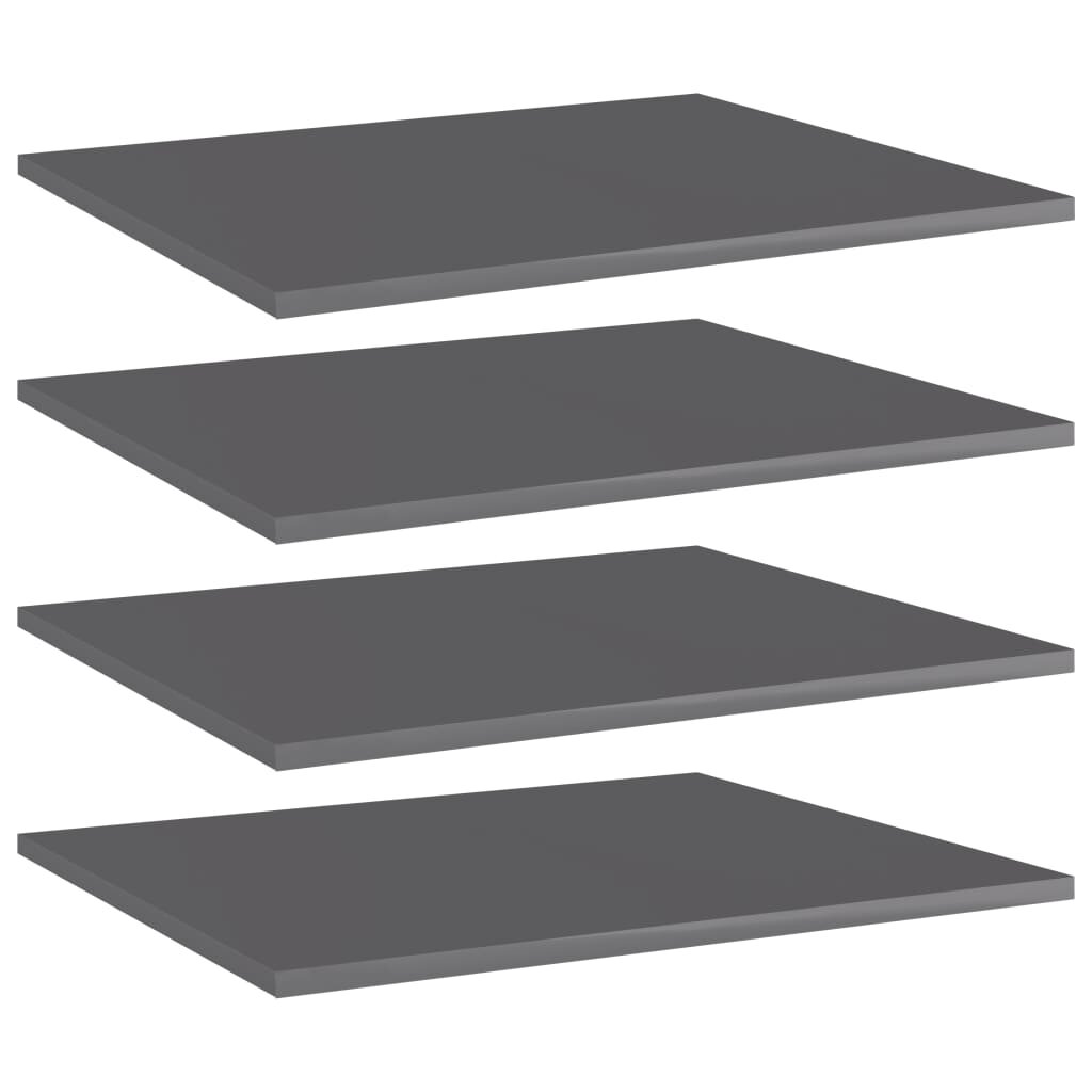 

Bookshelf Boards 4 pcs High Gloss Gray 23.6"x19.7"x0.6" Chipboard