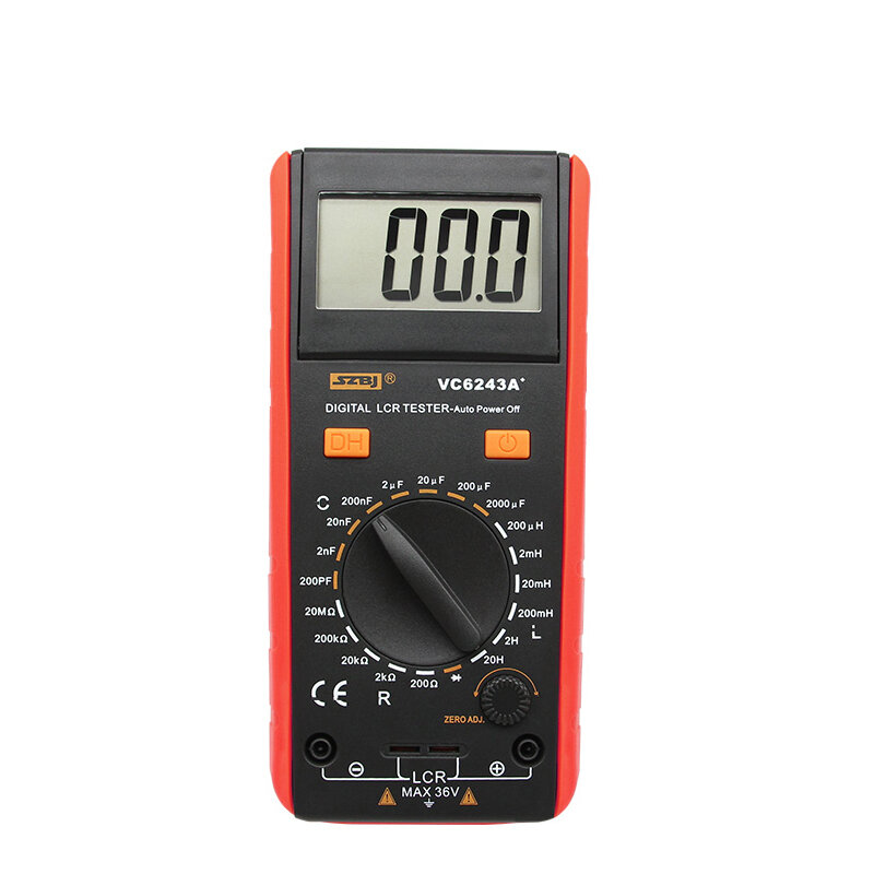 VC6243A Digital LCD Meter Inductance Capacitance Resistance Tester Multimeter Crocodile Clip Measuring Tool with Bag BM4