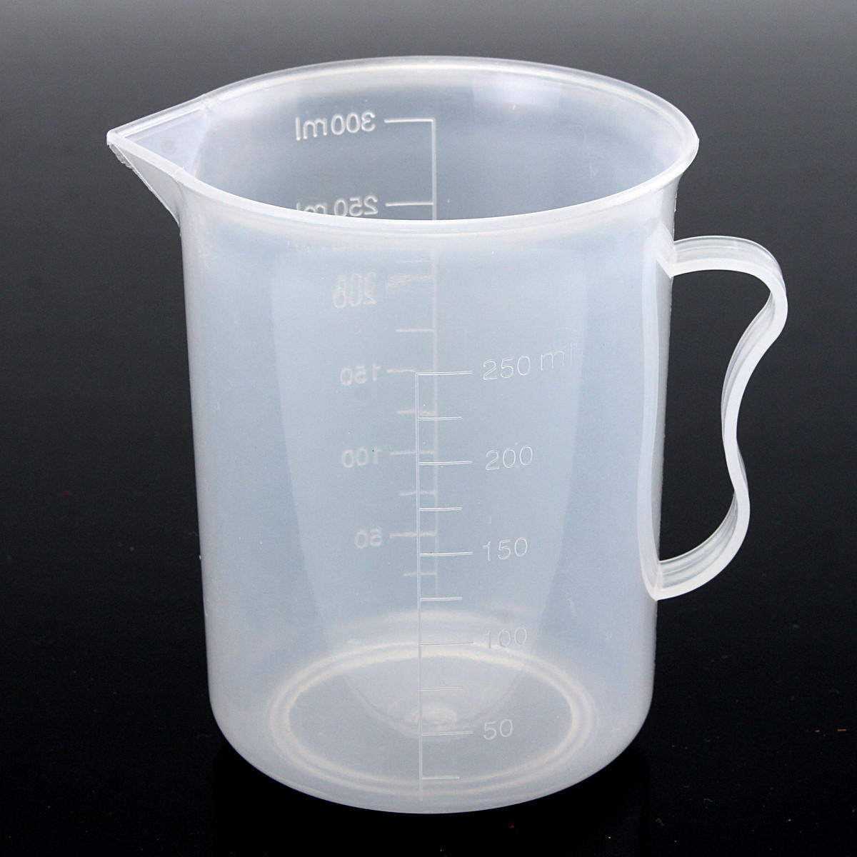 Image of 250ml Plastic Measuring Cup Clear Double Graduated zylindrischen Messbecher