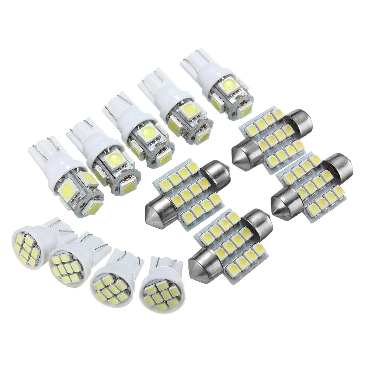 13 stks T10 SMD LED auto-interieur licht kit festoen kaart Dome lamp kentekenverlichting xenon wit
