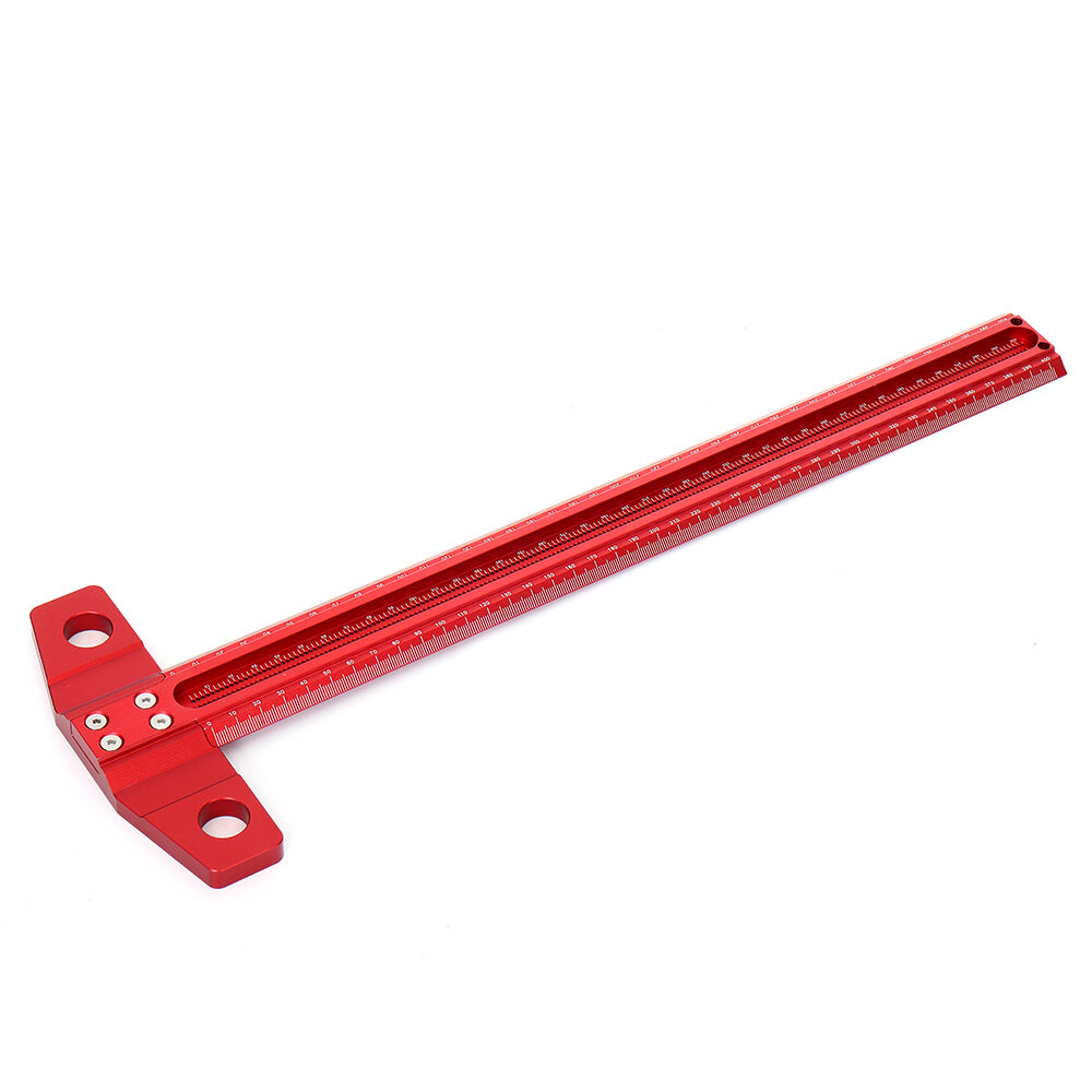 

VEIKO 300/400/500/600mm Woodworking Line Scriber T-type Ruler 1mm Hole Crossed Ruler Aluminum Alloy Marking Gauge