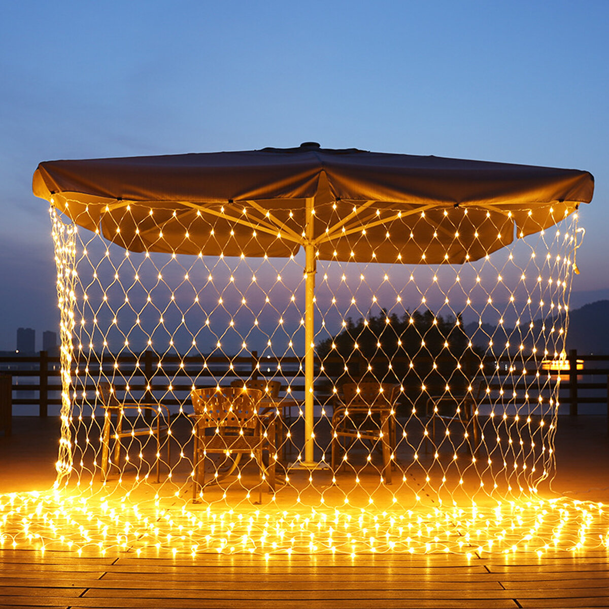 8Modes防水漁網ライトLEDストリングライト屋外ガーデンデコレーション от Banggood WW