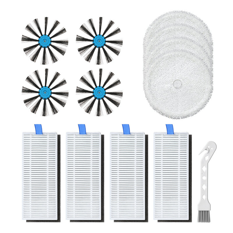 

13pcs Replacements for Bissell 3115 Robot Vacuum Cleaner Parts Accessories Side Brushes*4 HEPA Filters*4 Mop Clothes*4 C