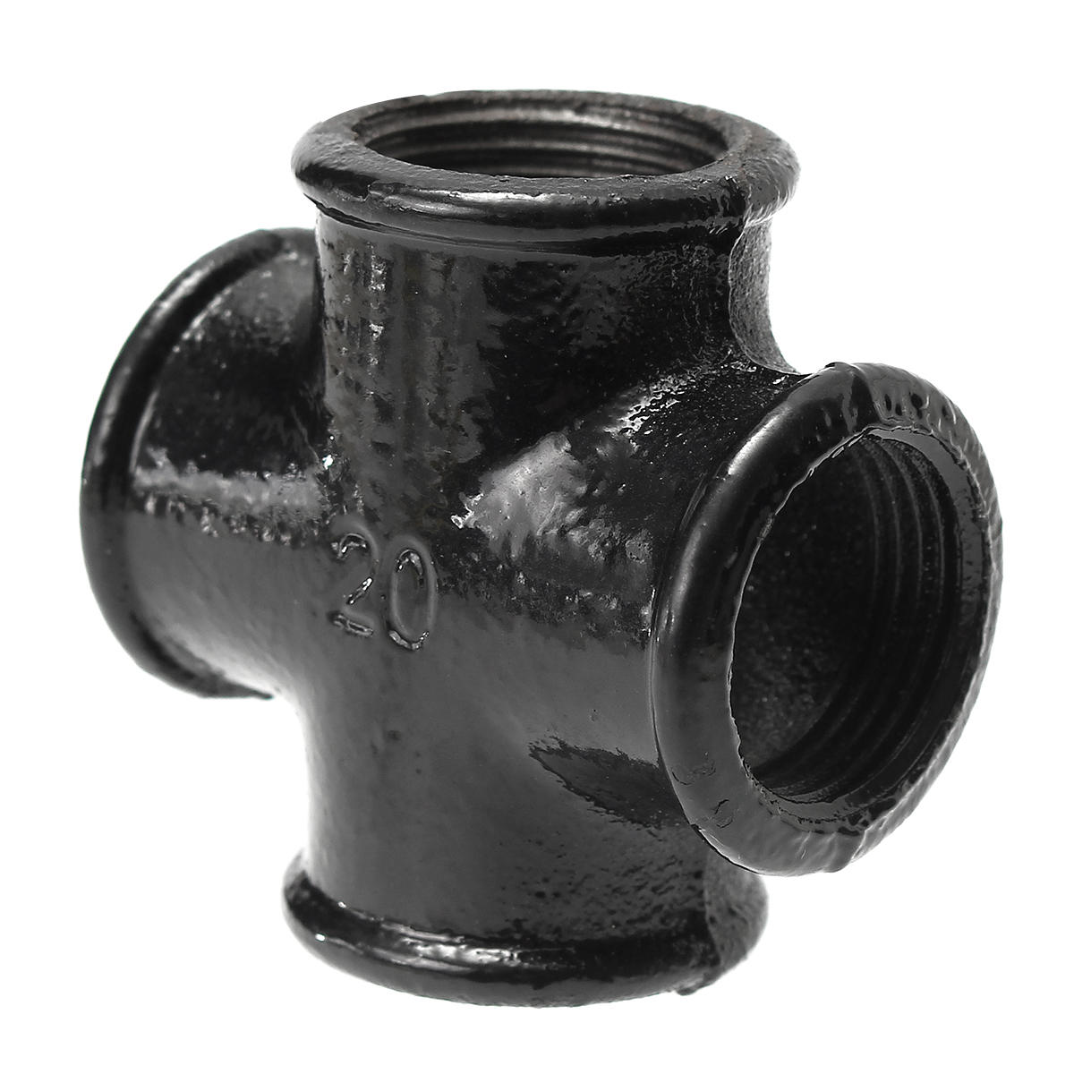 3/4 Inch Black Iron Pipe Threaded Cross Fitting Plumbing Malleable Cross Pipes Fittings