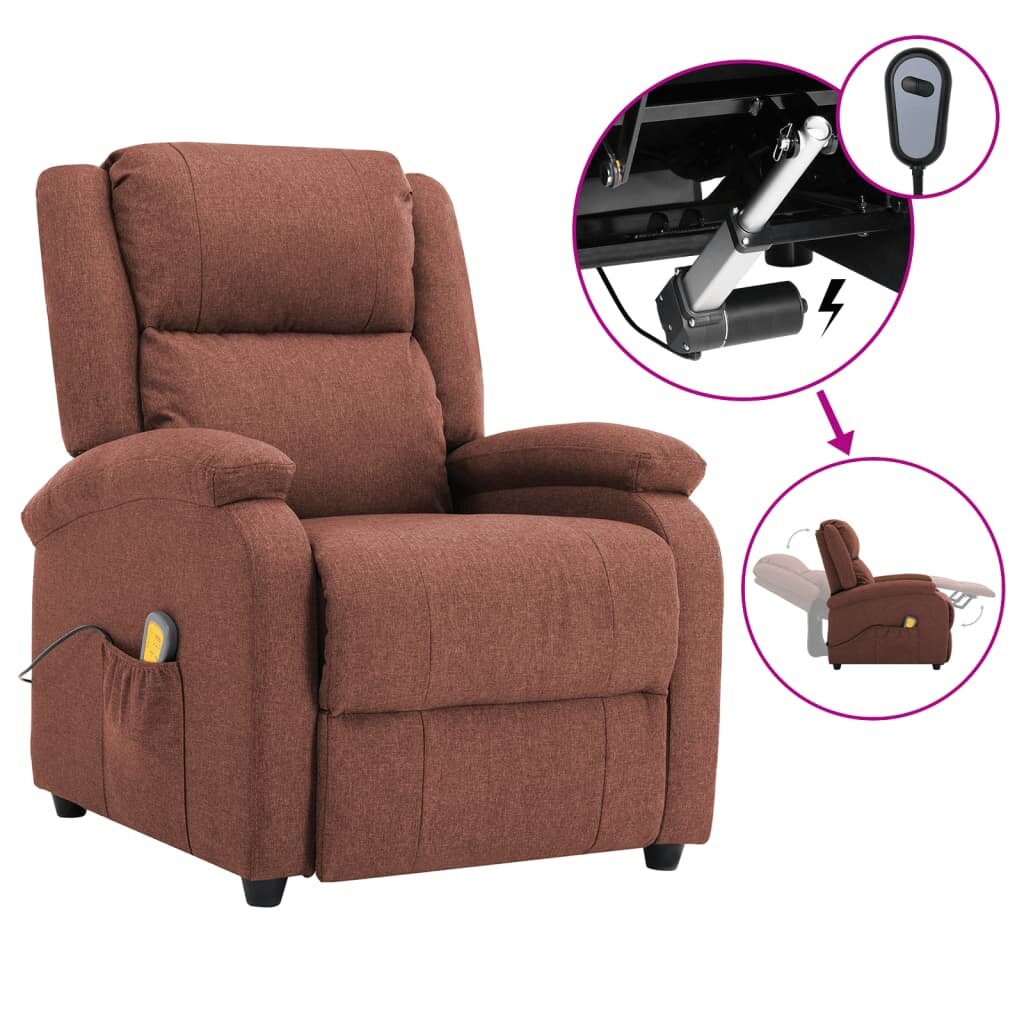 Elektrische massage fauteuil bruine stof