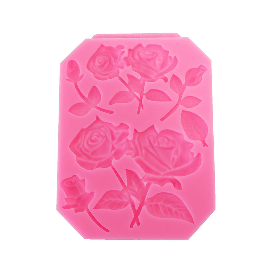 Food Grade Silicone Cake Mould DIY Chocalate Cookies Ice Tray Baking Tool Rose Shape