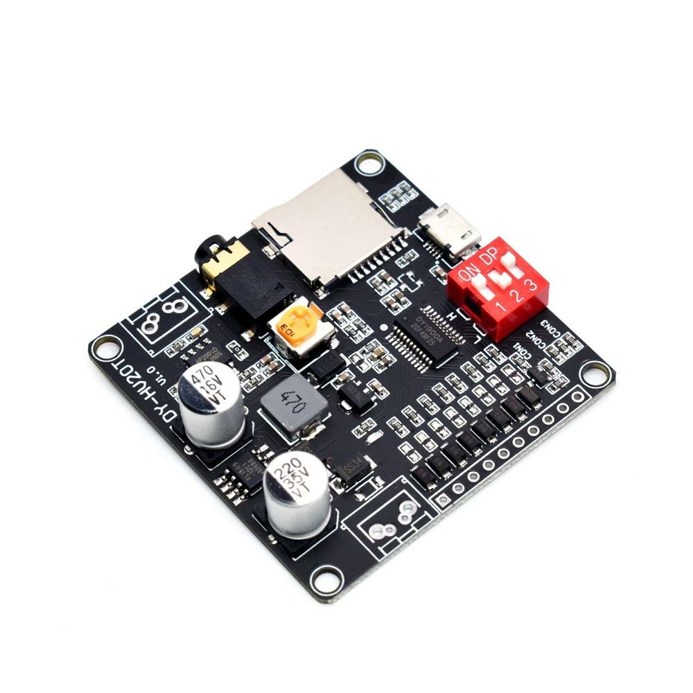 

DY-HV20T Voice Playback Module Board MP3 Music Player 10W 20W 12V 24V Playback Serial Control DIY Electronic For Arduino