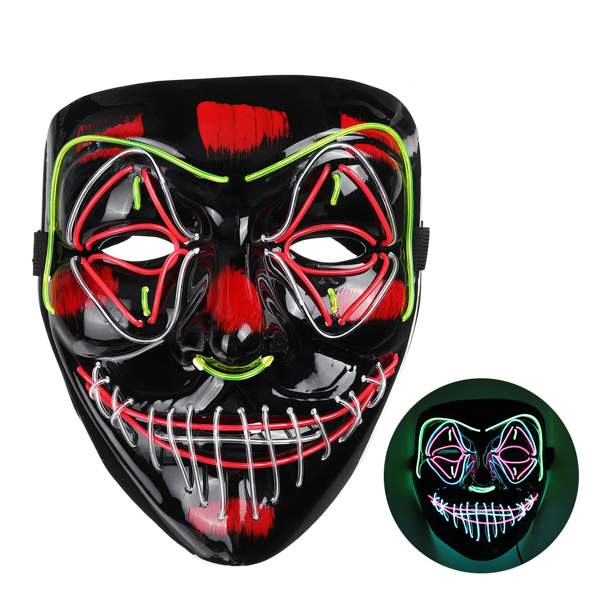 

Skeleton Mask EL Wire Light Up Skull Mask for Halloween Costume Accessory