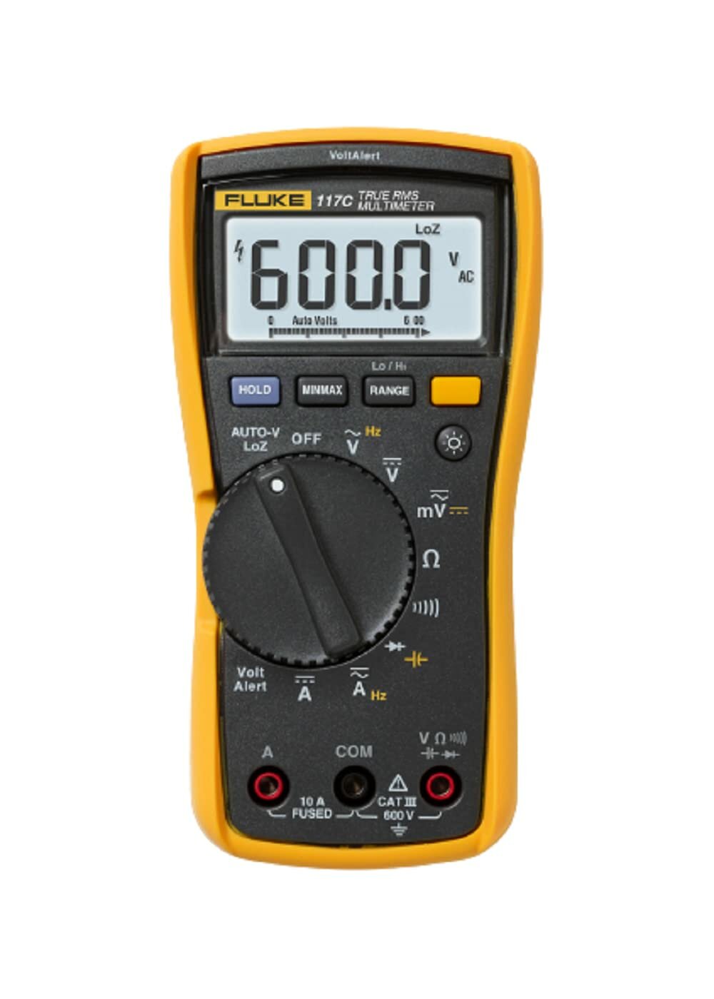 

Fluke 117C Digital Multimeter, Non-Contact AC Voltage Detection, Measures Resistance/Continuity/Frequency/Capacitance/Mi