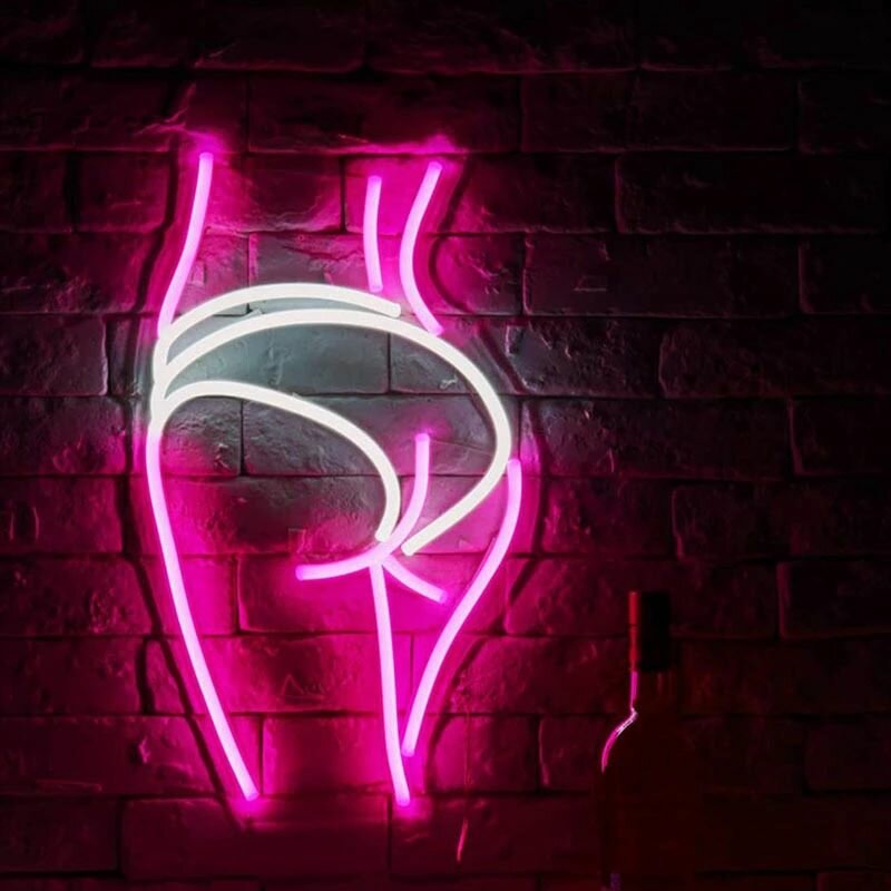 Neonlichtbord op maat geleid menselijk lichaam billen meisje visuele kunst bar club muur opknoping flexibele verlichting voor teken decor kamer