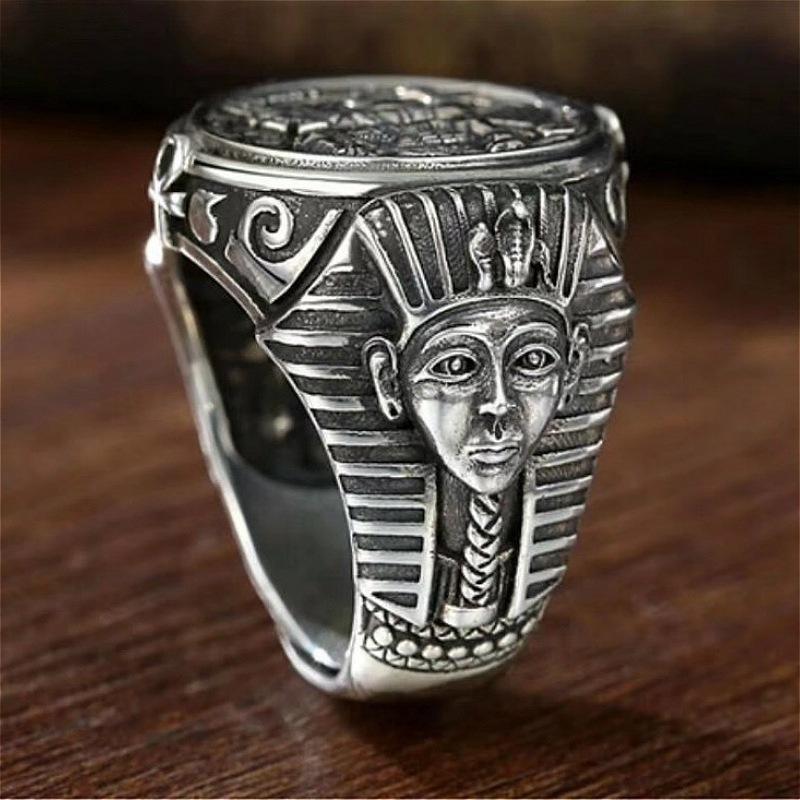 Nieuwe Vintage Horus Anubis Wanderer Ring Ancient Egyptian Personality Herenring