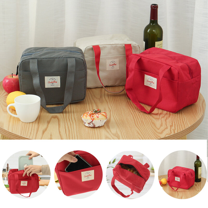 Tote Family Travel Picnic Drink Fruit Food Fresh Thermal Insulated Women Men Bento Lunch Box Tas