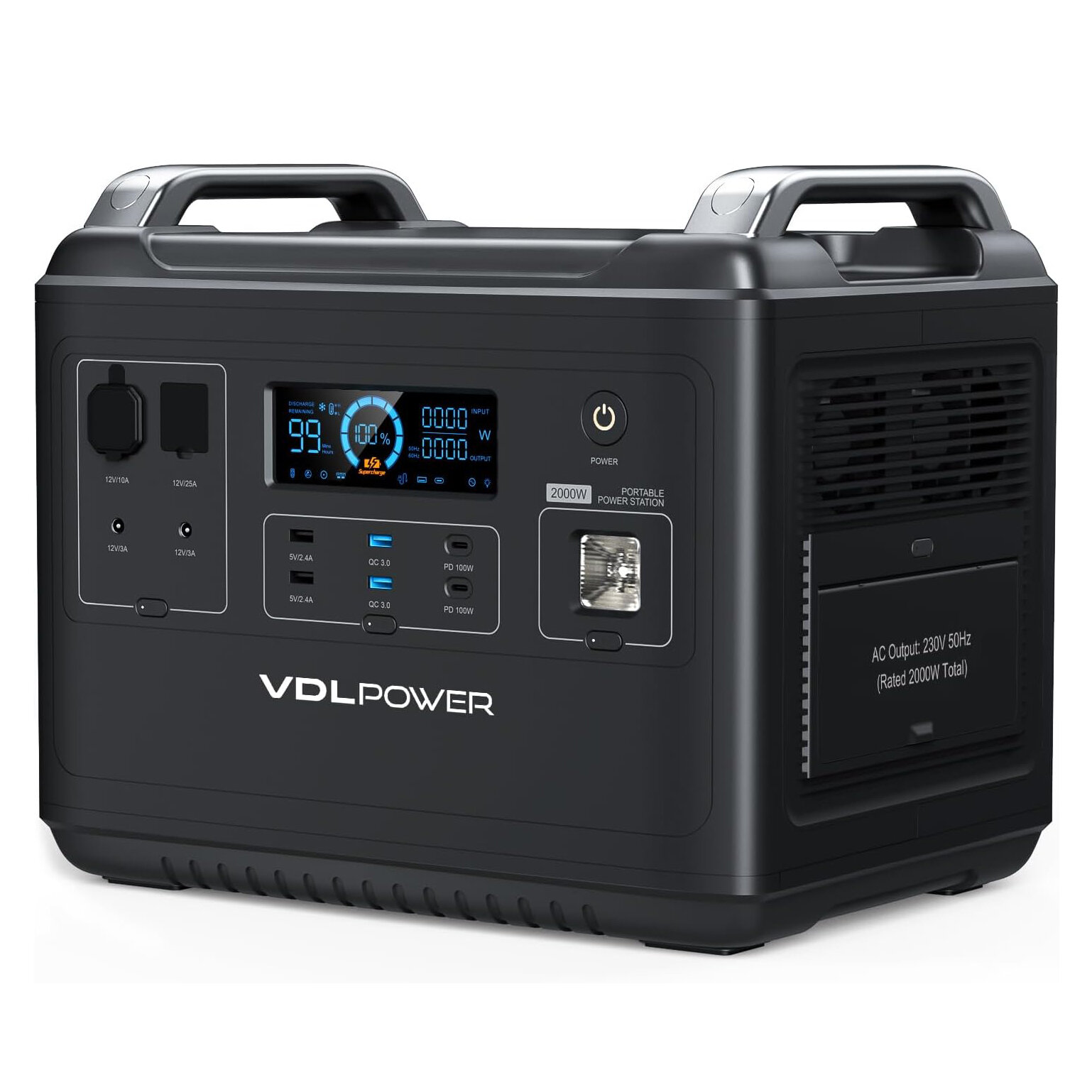 [EU Direct] VDL HS2000 1997Wh Portable Power Station 2000W (Peak 4000W) UPS Solar Generator with LiFePO4 Mobile Power Su