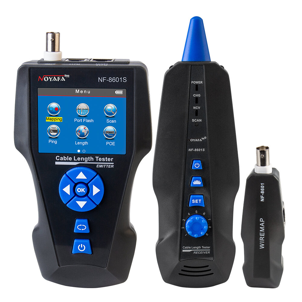 NOYAFA NF-8601W/NF-8601S/NF-8601 Multifunctional RJ45 CAT6 Network Cable Tester Cable Tracker PoE/PING/Port LCD Display