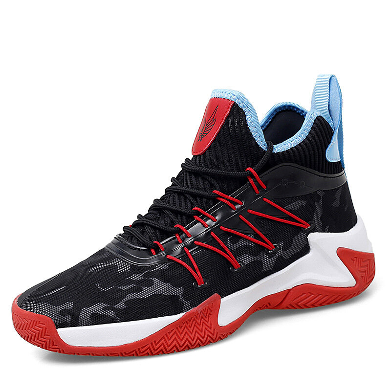 Hommes Sneakers High Top Lace-up Basketball Shoes Antichoc Amortissement Chaussures de course Outdoor Jogging