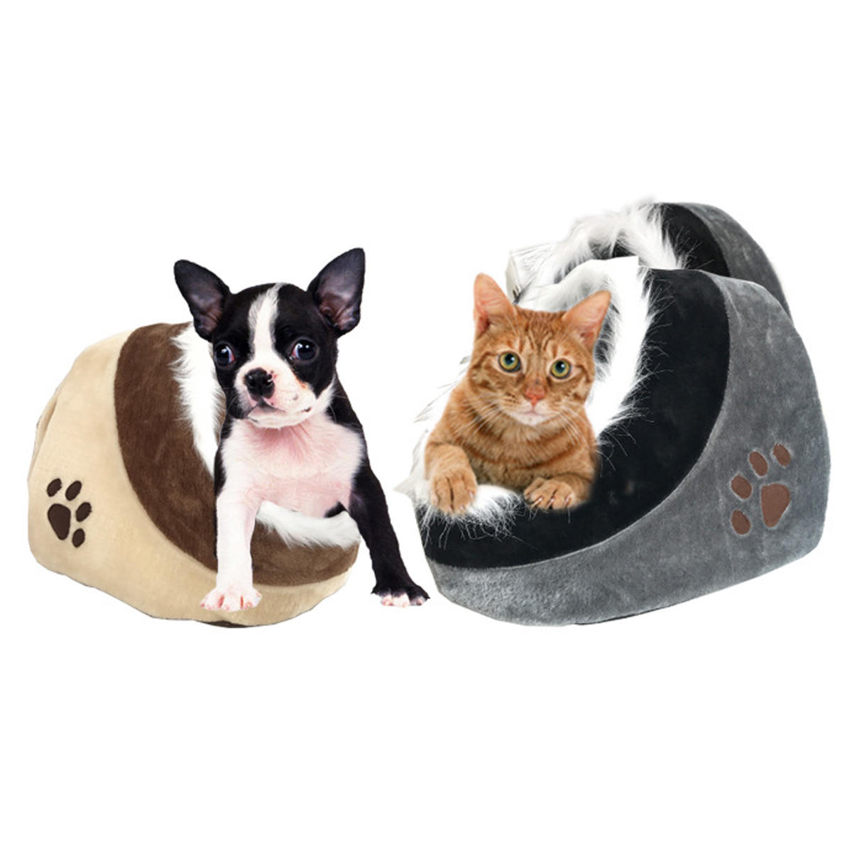 犬の子犬猫キッテンのための暖かいイグルー睡眠ペットベッドハウスクッションの巣