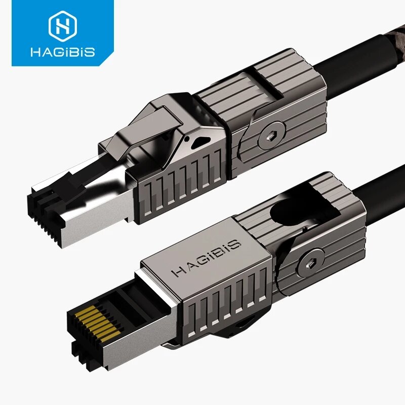 

Скорость кабеля Ethernet Hagibis Cat8 RJ45 Сетевой кабель 40 Гбит / с Патч-корд S / FTP Cat 8 lan со сплавом Коннектор д