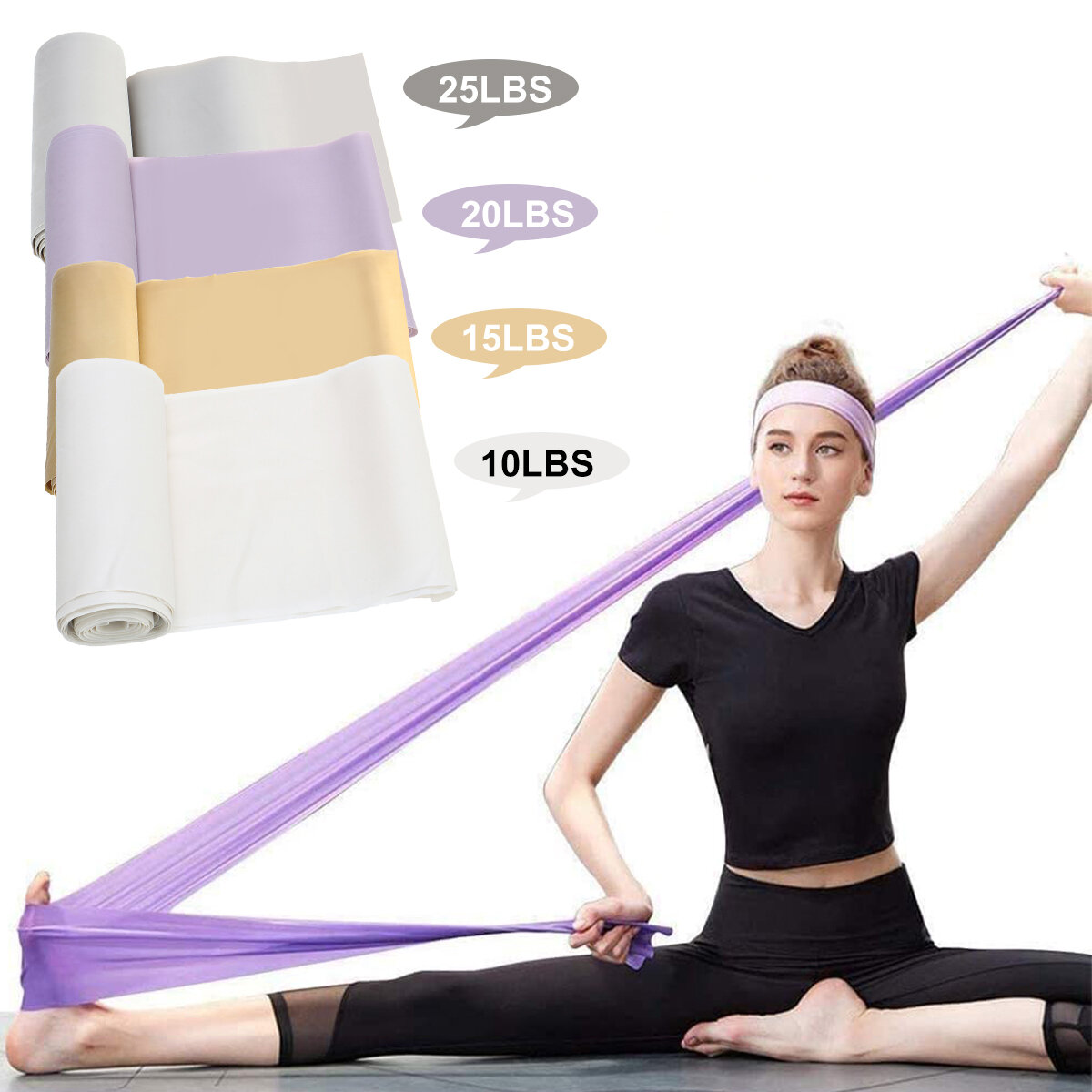 5m Yoga Weerstandsbanden Gymtraining Home Fitness Oefening Elastische band
