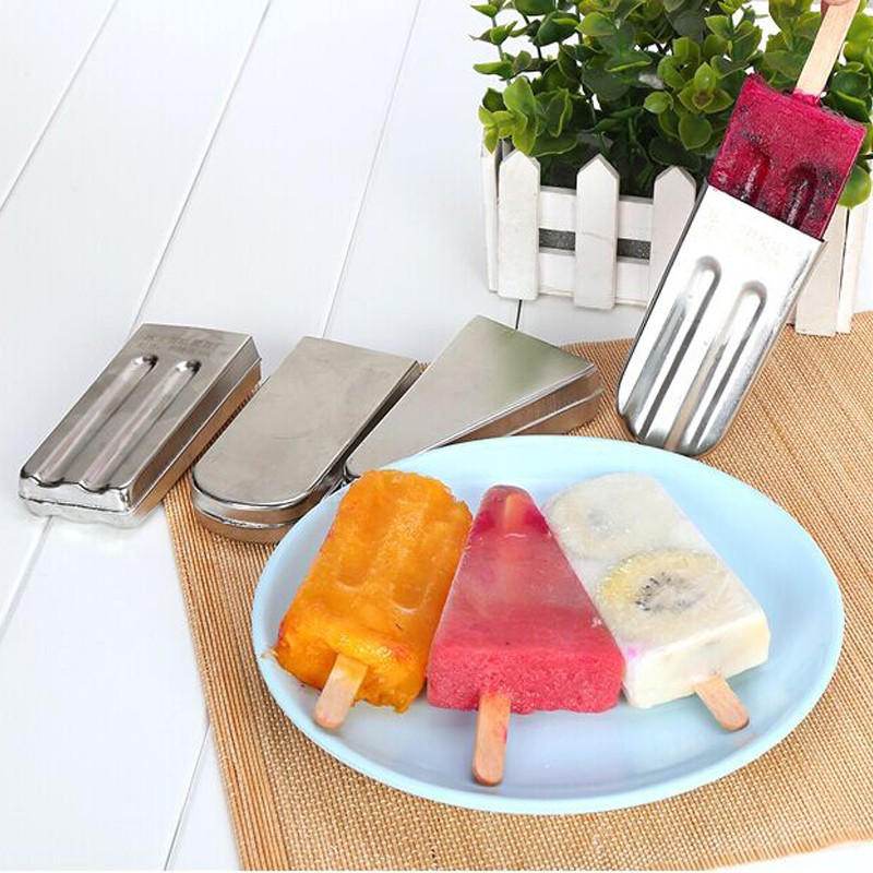 

KC-ICE18 1Pcs DIY Ice Cream Pop Mold Popsicle Lolly Mould Stainless Steel Ice Cube Tray Pan