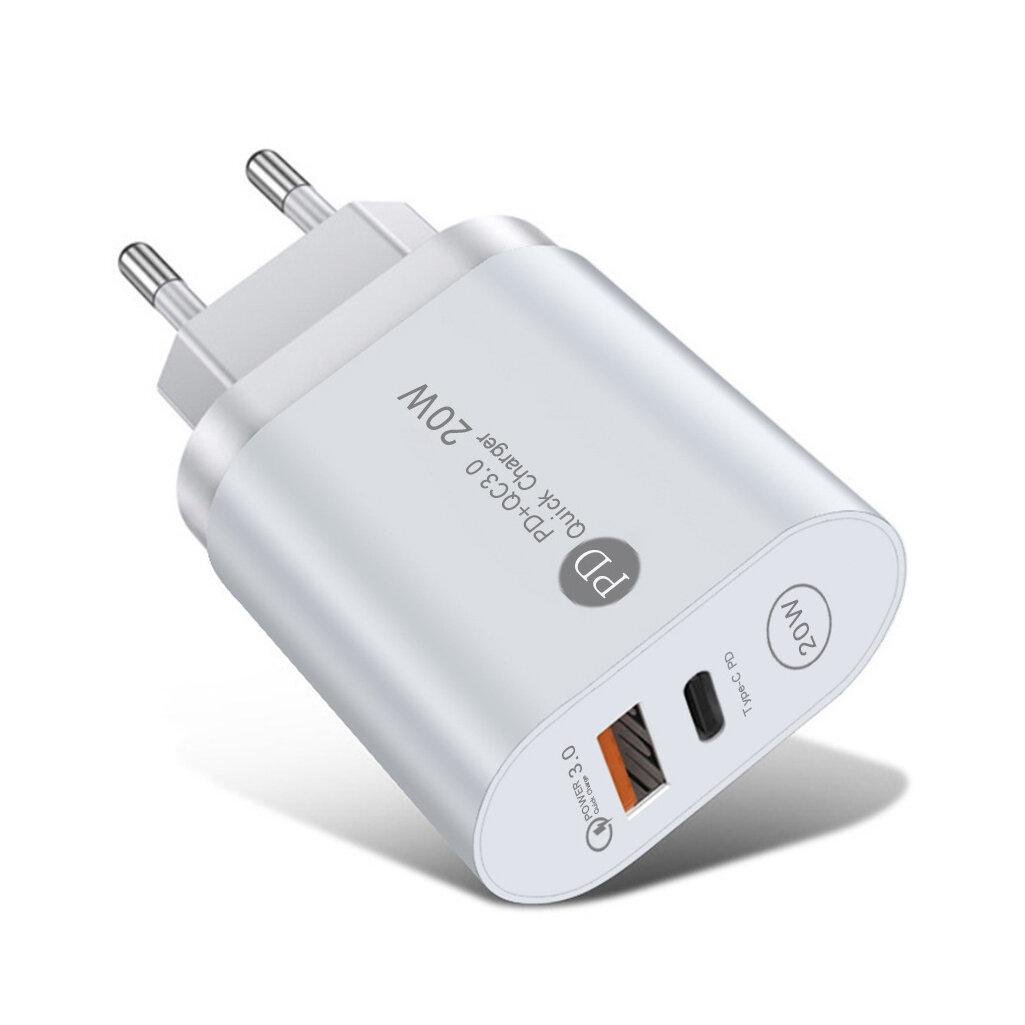 Bakeey 20W 2-poorts USB PD-oplader 15W QC3.0 Snel opladen Wall Charger Adapter EU-stekker voor iPhon
