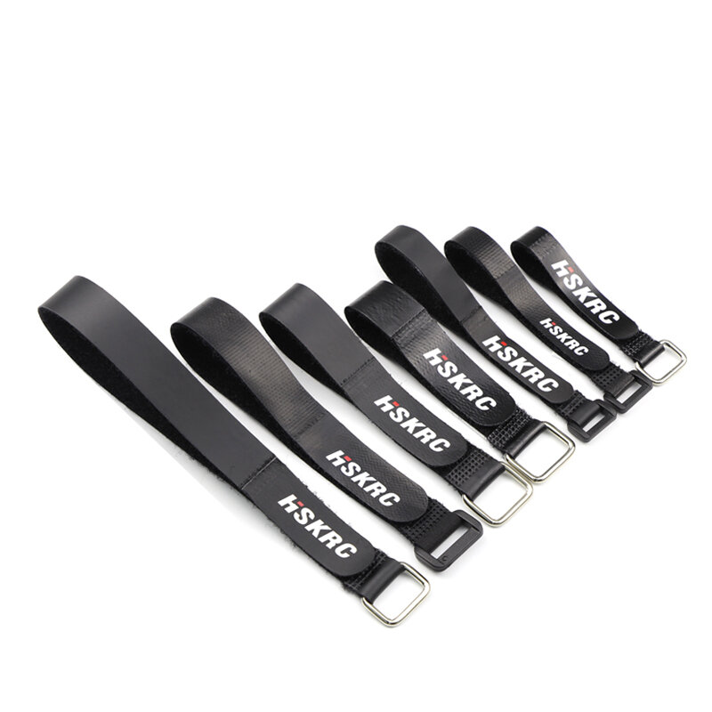 HSKRC 12.5/20mm Battery Strap Plastic Metal Buckle 150-400mm Length Black Color for RC Lipo Battery