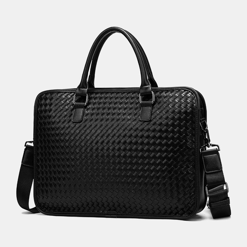 

Men PU Soft Leather Multifunction Large Capacity Briefcases Casual 15.6 Inch Laptop Bags Crossbody Shoulder Bag Teacher
