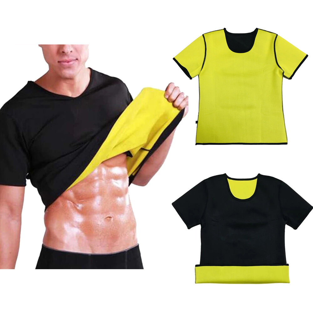 Body Shaper Sweat Waist Trainer Camisa Sports Neoprene Academia Workout Exercício Aptidão Running Respirável Emagrecer Hot Sweat For Men Cintura Traseira Abdômen