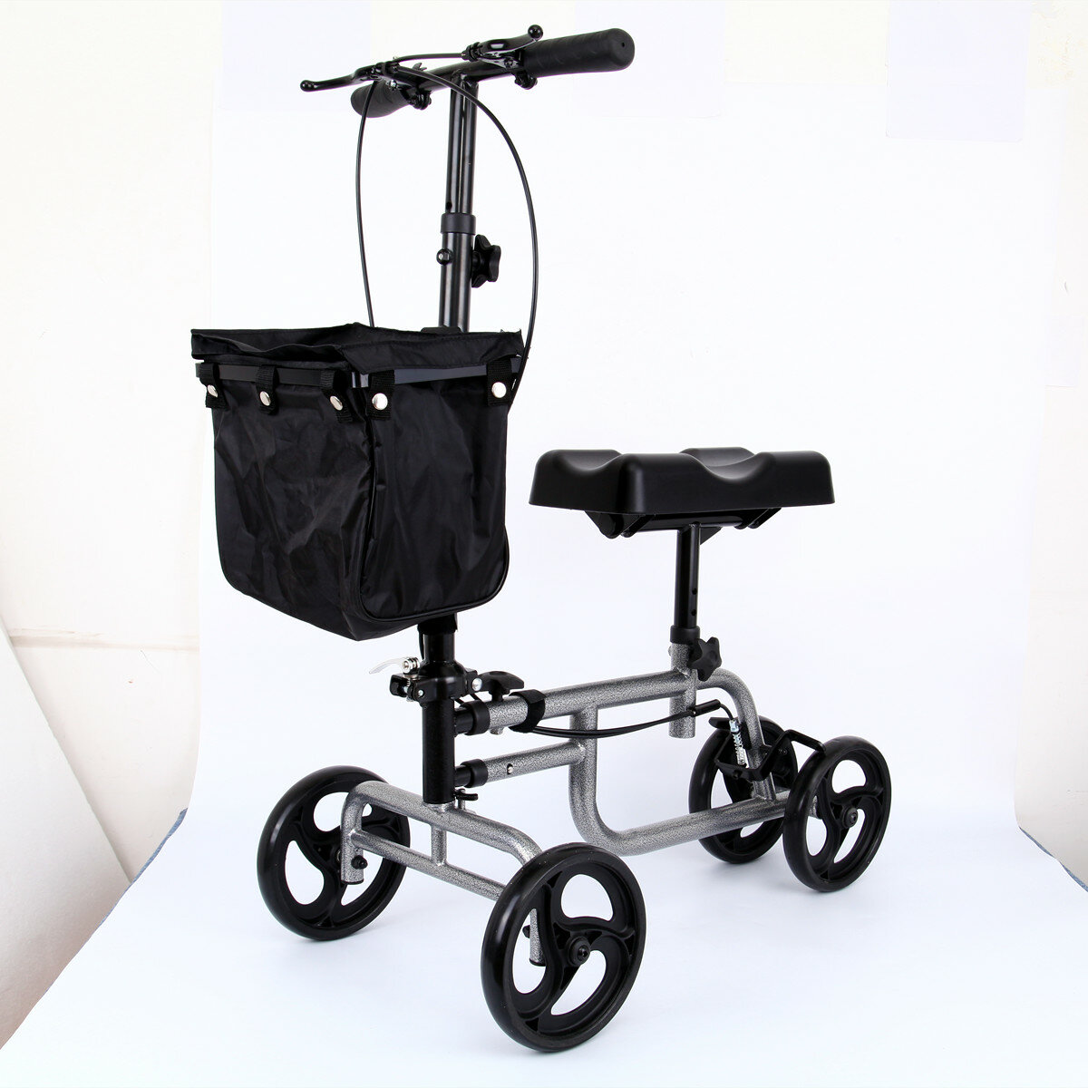 Knee Walker Scooter Foldable Adjusted Height Walking Aid Knee Support and Basket