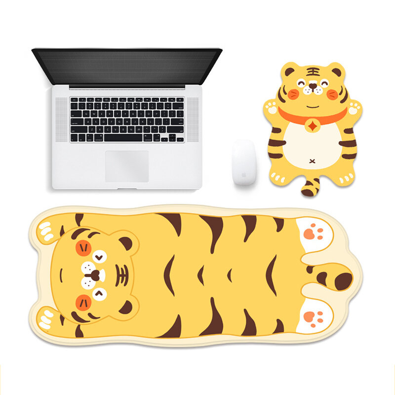 Tiger Theme Shaped Mouse Pad Anti-slip Rubber Desktop Table Mat for Home Office Gaming Keyboard Pad