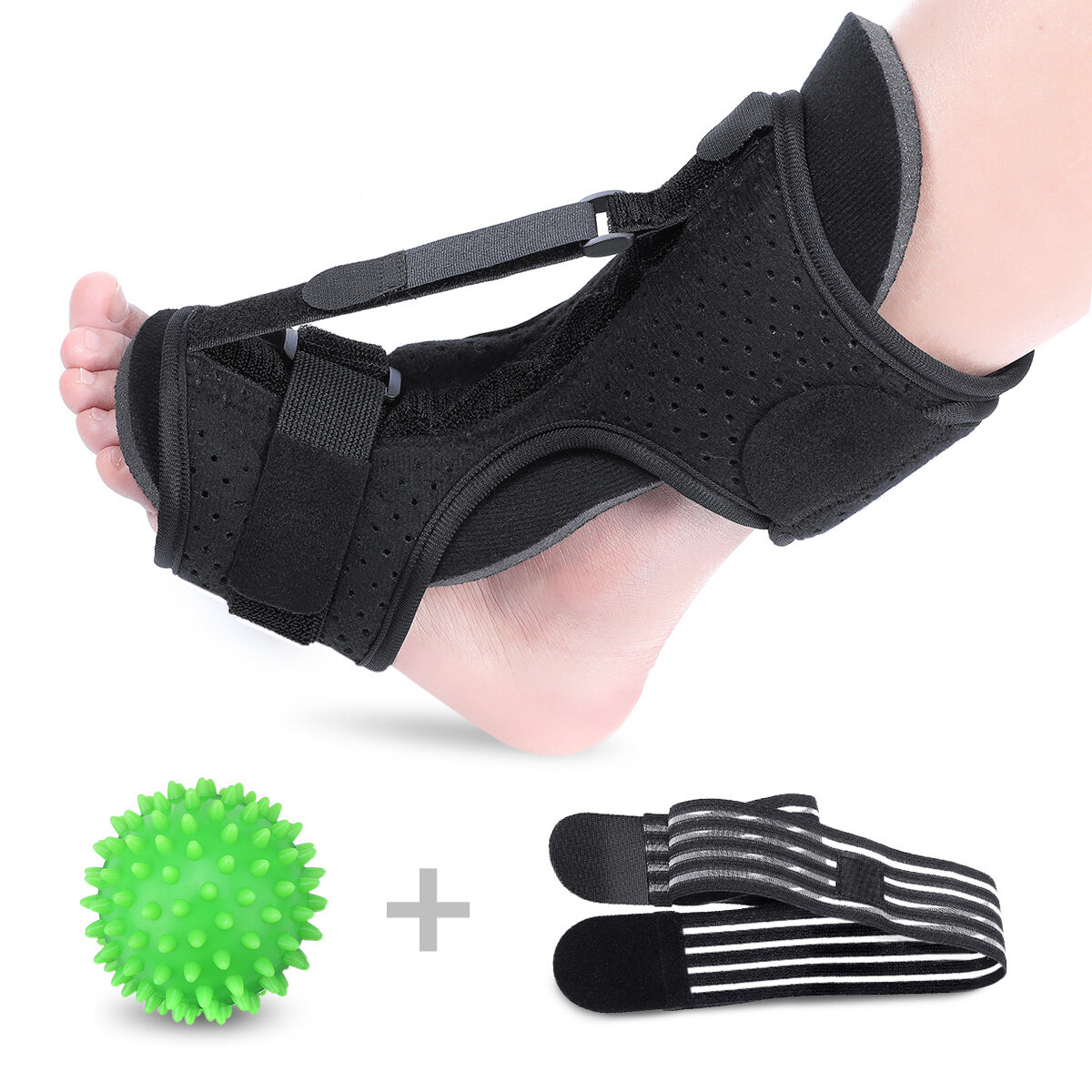 LIUMY Adjustable Plantar Support Elastic Foot Splint Protector Orthotic Foot Drop Brace Achilles Heel Ankle Ache Allevia