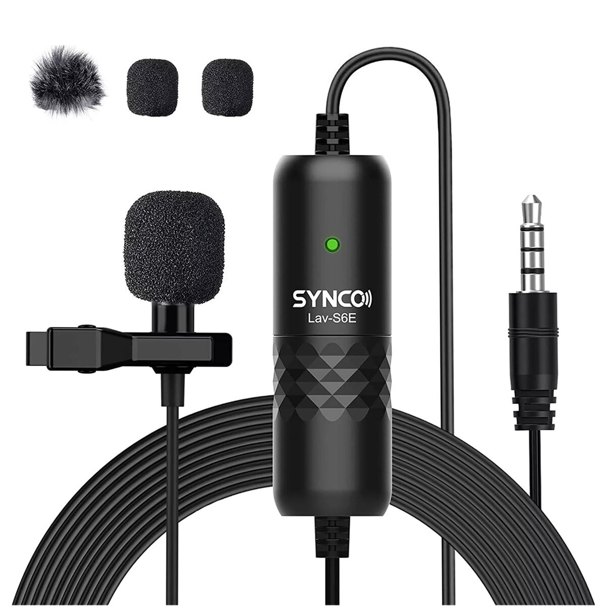

SYNCO Lav S6E Lavalier Microphone Omnidirectional Condenser 6M Long Cable Lapel Mic for Smartphone Camera Tablet Recordi