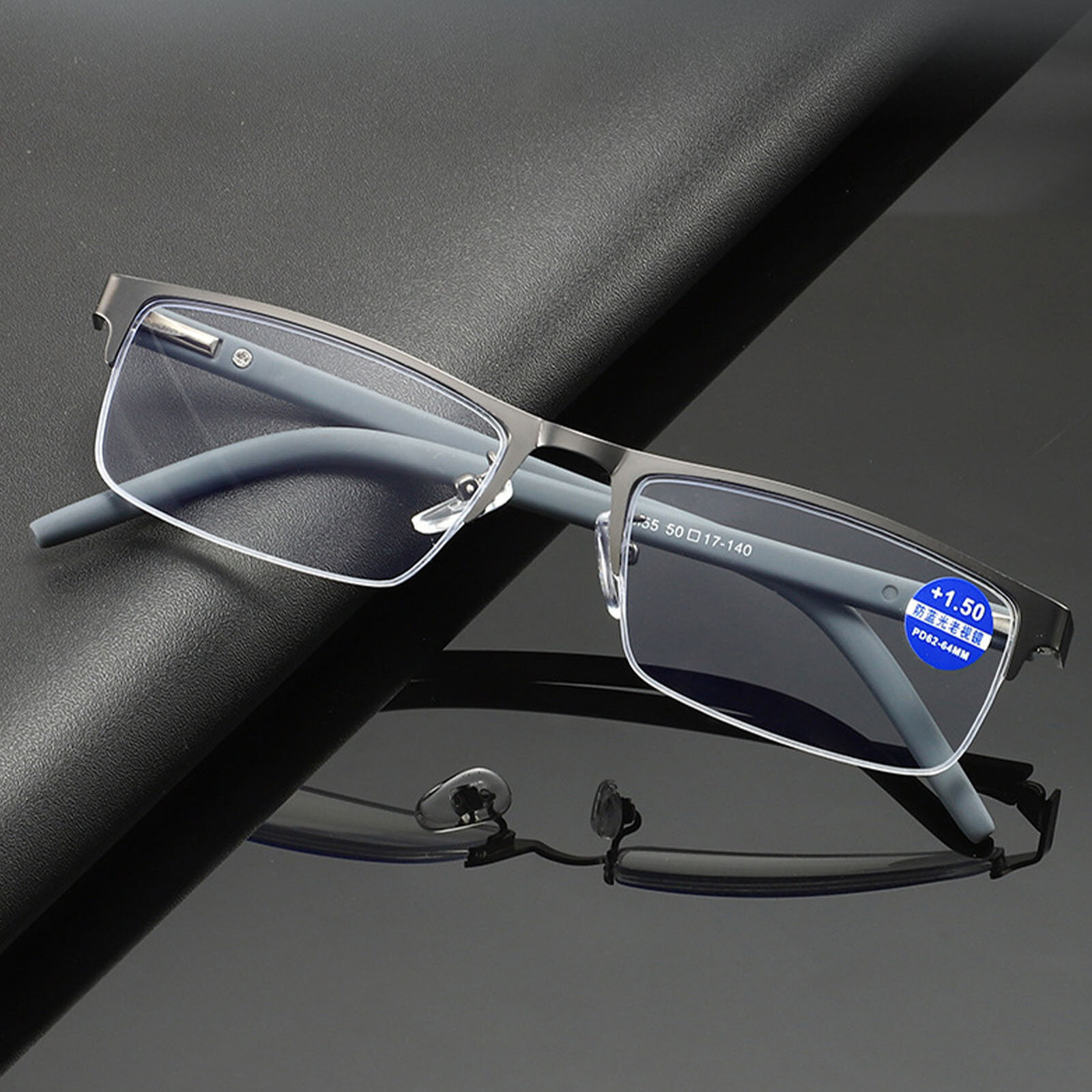 

Unisex Lightweight Metal Frame Spring Leg HD Anti-Blue Light Reading Glasses