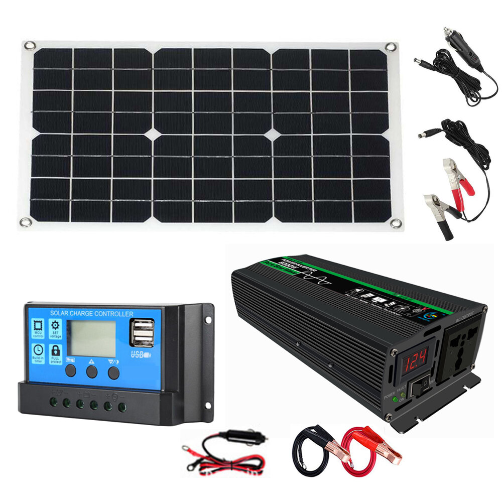8000W Solar İnvertör Kit Solar 18W Güç Sistemi Solar Panel 30A Solar Kampçılık Seyahat için Kontrolör