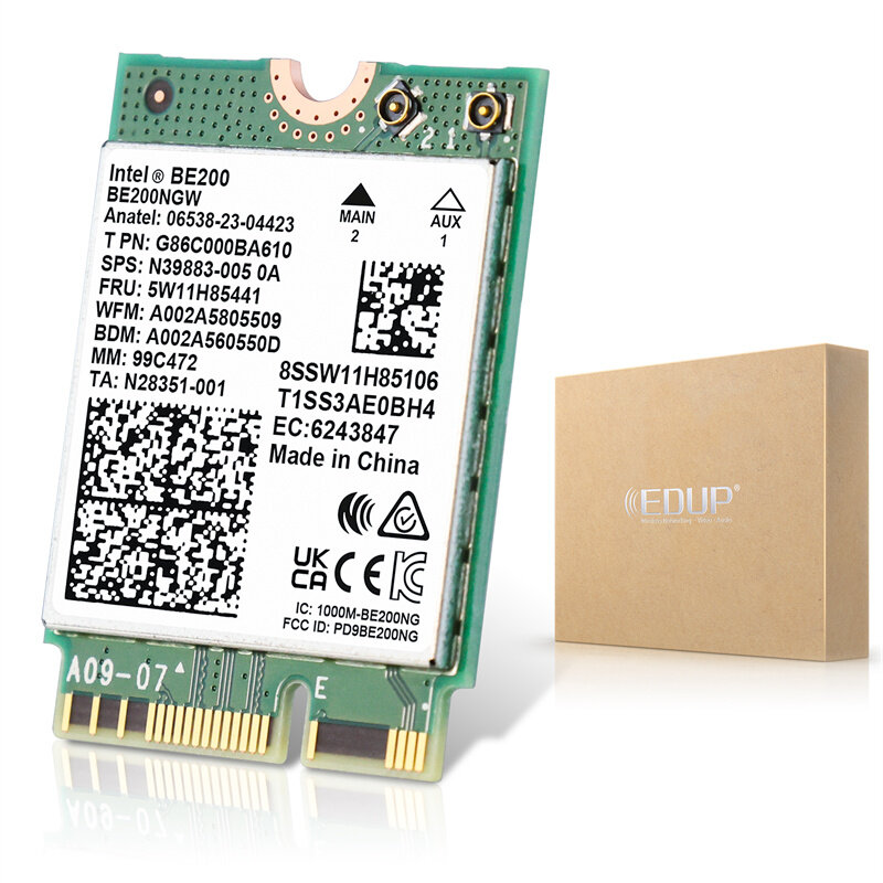 best price,edup,intel,be200,wifi7,network,card,tri,band,2.4g/5.8g/6ghz,8774mbps,discount