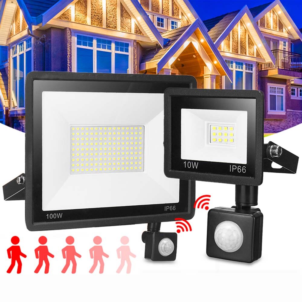 20W/30W/50W/100W LED Proyector PIR Movimiento Sensor Reflector LED Proyector Impermeable IP66 Proyector Pared al aire libre Iluminación