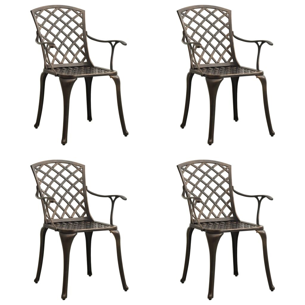 Garden Chairs 4 pcs Cast Aluminum Bronze