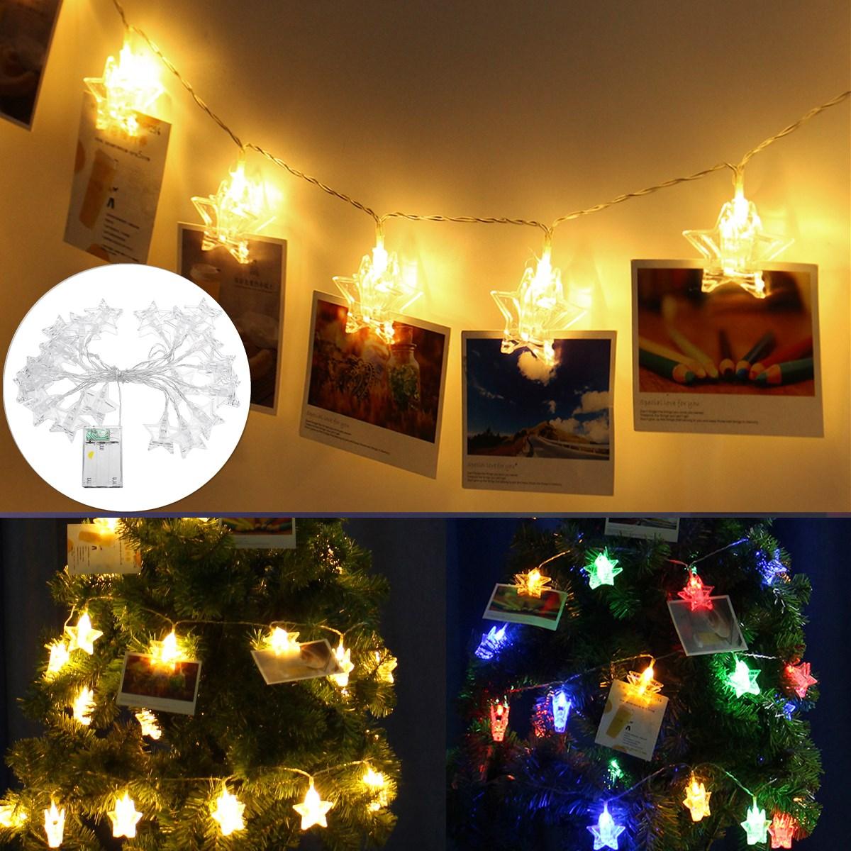 Image of 3M 20 LED Stern Photp Clip Fairy String Licht Party Weihnachten Hochzeit Outdoor Home Decor Lampe