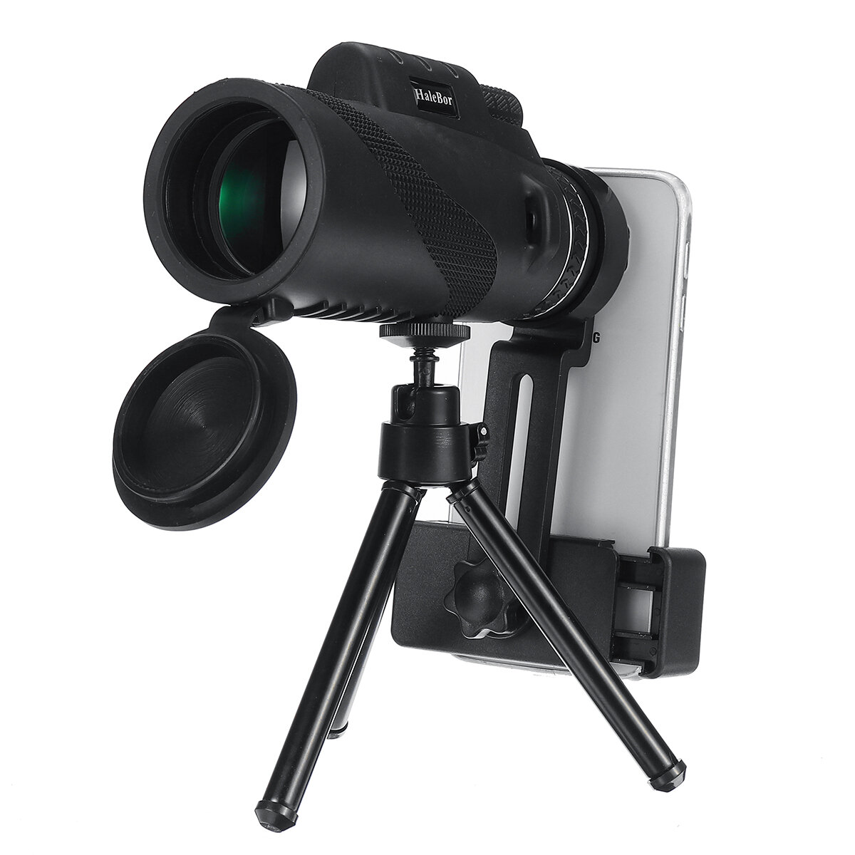 Monokular-Teleskop 10X HD Optisches Linsenteleskop für den Außenbereich, Nachtsichtstativ, Telefonclip