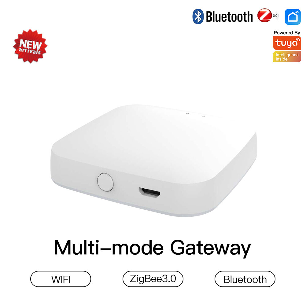 MoesHouse Multi-mode Smart Gateway ZigBee3.0 WiFi bluetooth Mesh Hub Work with Tuya Smart App Voice Control via Alexa Go