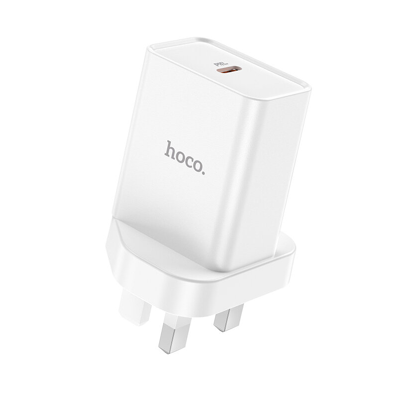HOCO NK6 20W Enkele USB-C PD-oplader Snel opladen Wall Charger Adapter UK Plug Voor iPhone 13 Pro Ma