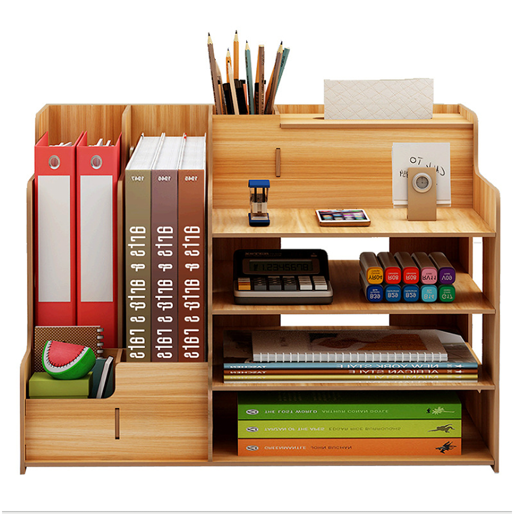 متعددة الوظائف سطح المكتب المنظم مكتب تخزين الرف قابل للتعديل الخشب عرض الجرف الأنسجة حامل رف الكتب