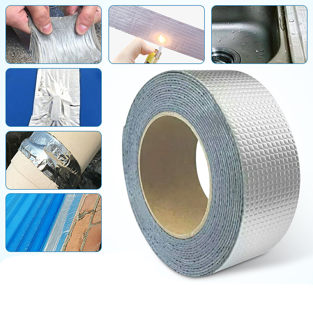 

5M Aluminum Foil Butyl Rubber Tapes Heat Resistant Super Strong Waterproof Household Repair Tape