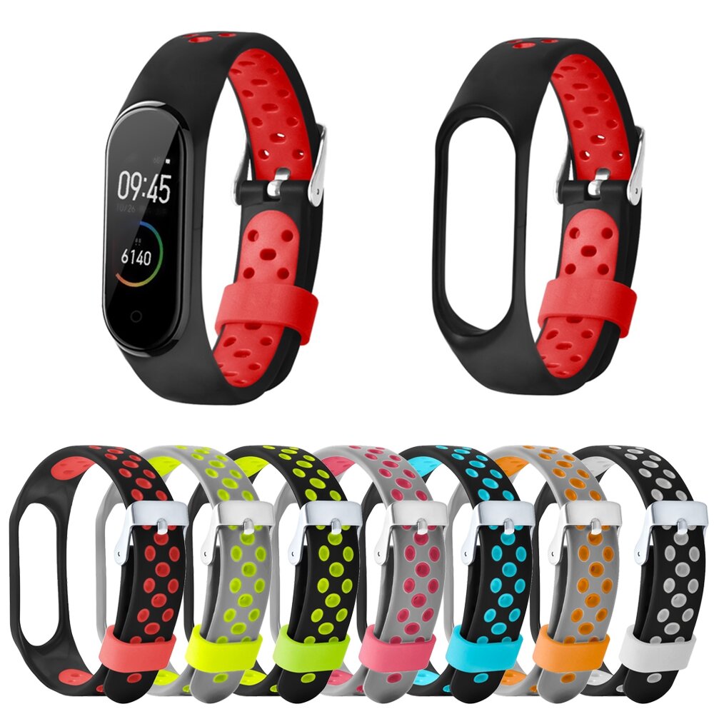 Bakeey Two-color Stomata Anti-lost Smart Watch Band Replacement Strap For Xiaomi Mi Band 5 Non-original