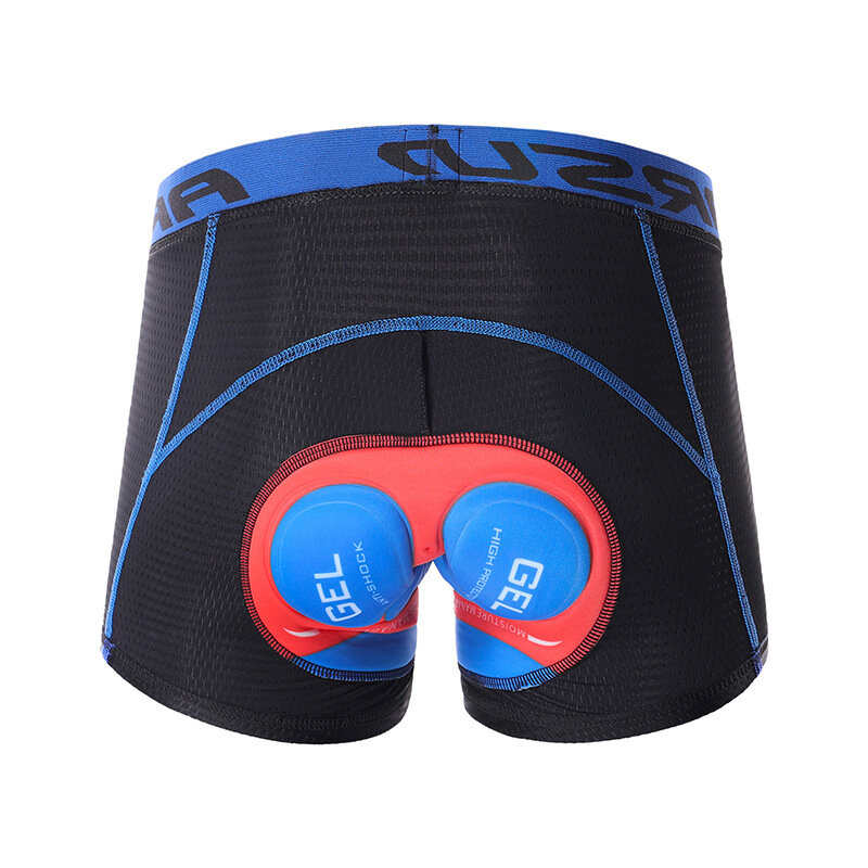 ARSUXEO Roupa interior de ciclismo para homens Bicicleta de montanha MTB Shorts Pro 5D Gel Pad Shockproof Cycling Underpant Sports Gel Bike Underwear