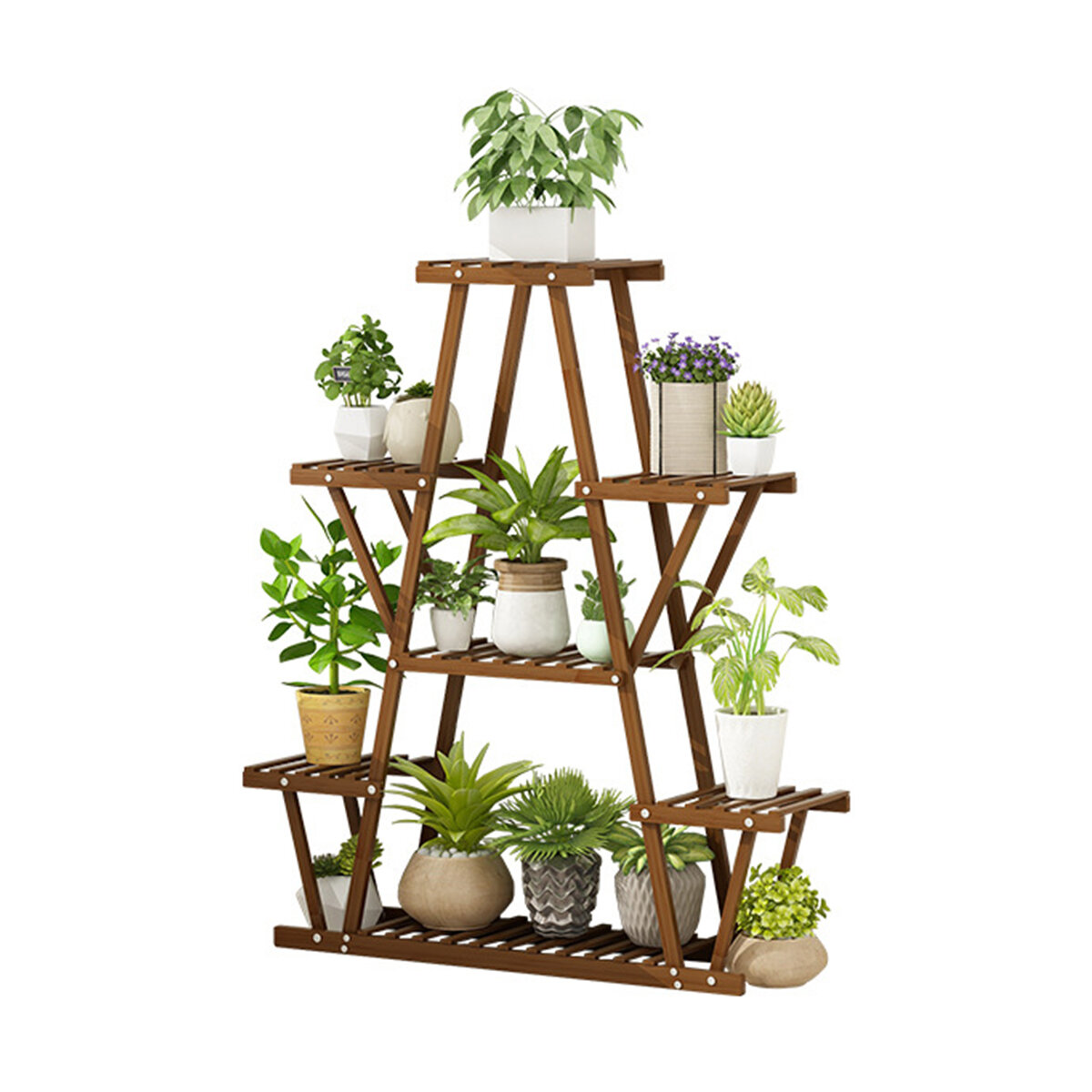 

Multi-Tier Plant Rack Flower Pot Stand Wood Garden Storage Shelf Display Rack Home Office Furniture
