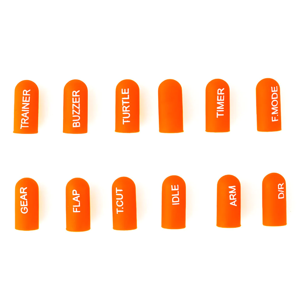 Orange Short 12pcs Radiomaster Labeled Silicon Switch Cover Set