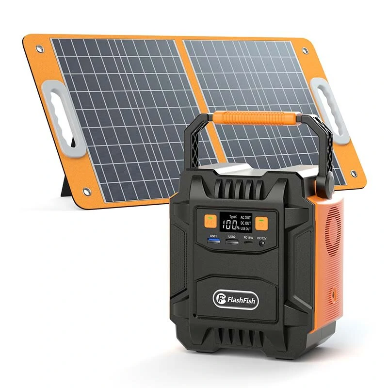 [EU/US Direct] FlashFish 200W Power Station 110V 220V 48000mAh Portable Solar Generator Battery Power Supply 172Wh Emergency Lighting For Outdoor Camping