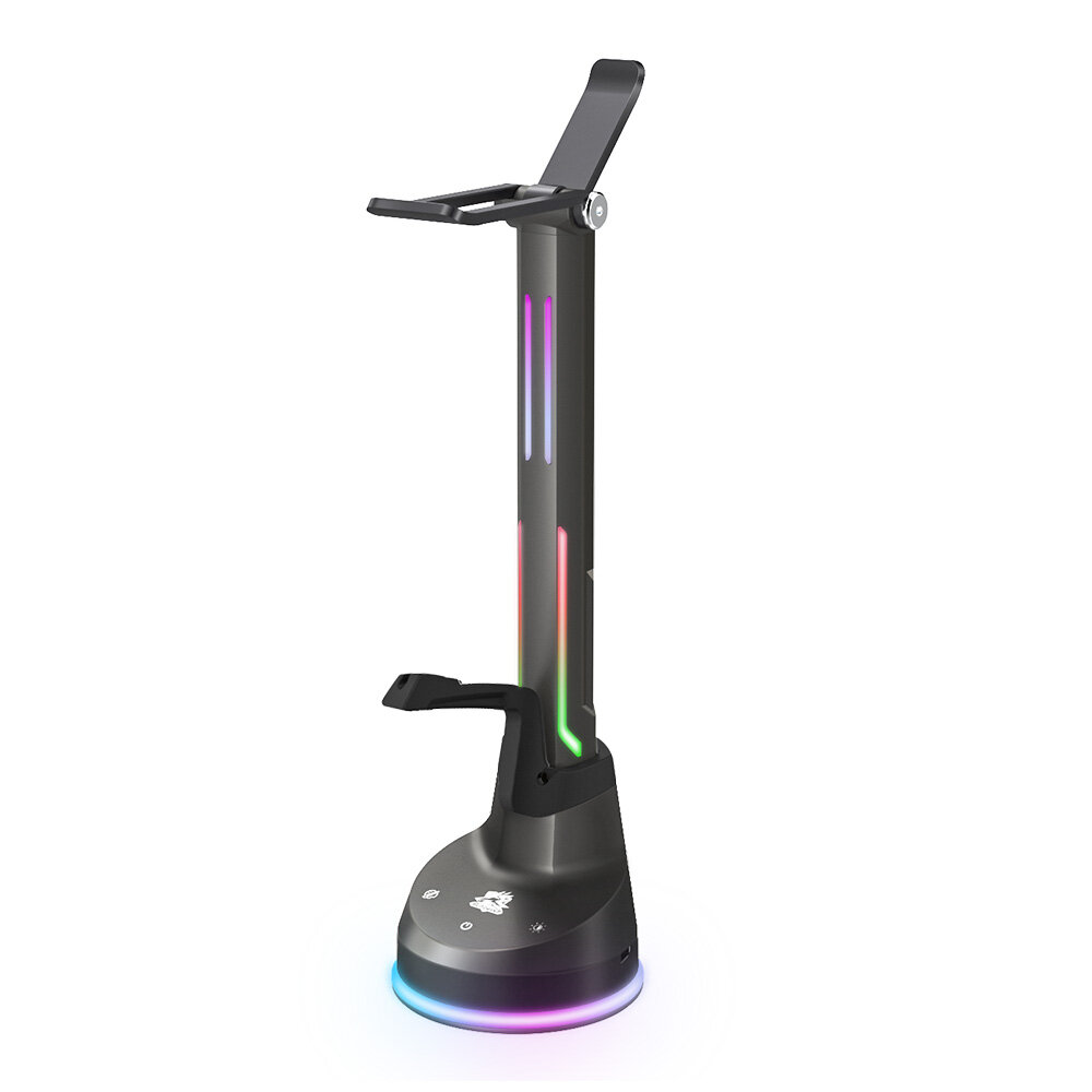 BlitzWolf BW-GTK1 Gaming Headphone Stand RGB Light Touch Control 4*USB2.0 Ports Suction Control Suction Cup RubberTray 