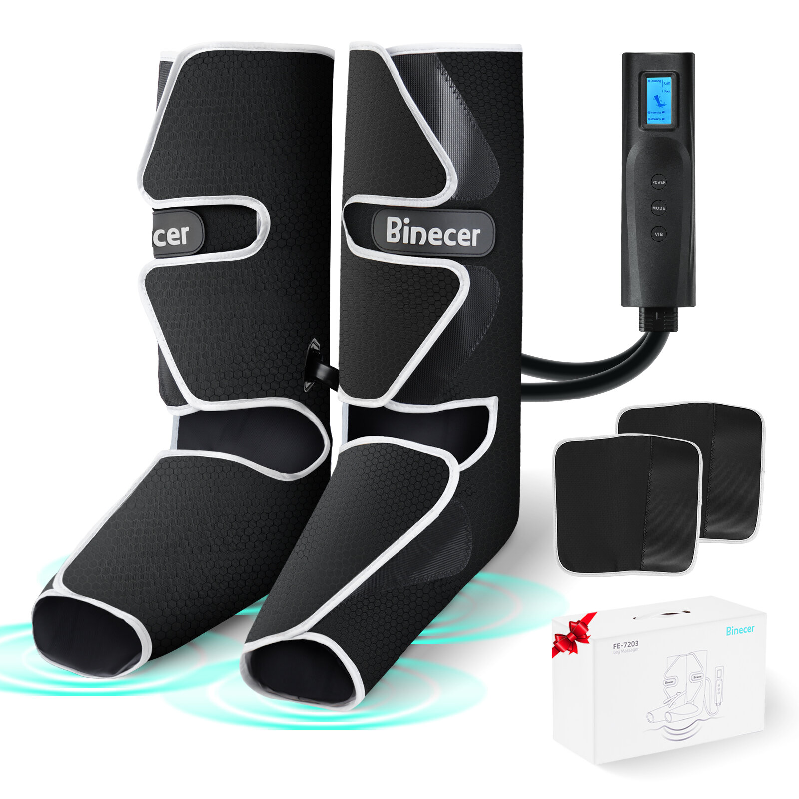 

Бинесер Массажер для ног и ступней с LCD Дисплей Вибрационный массажер для ступней и икр для циркуляции крови и облегчен